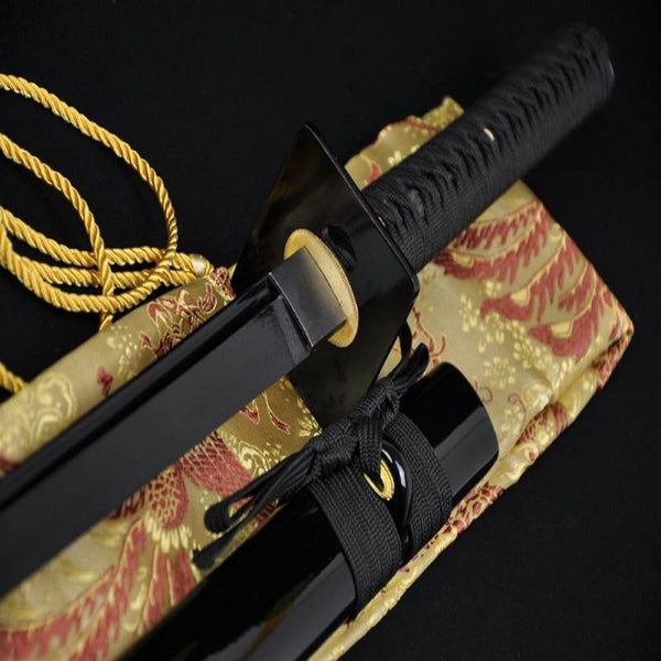  jiaoguo One Layer Black Japanese Samurai Sword Katana